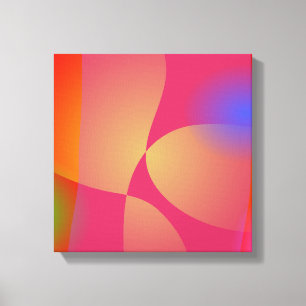 Impressão Em Tela Fundo Abstrato Colorido com Círculos, Linhas,