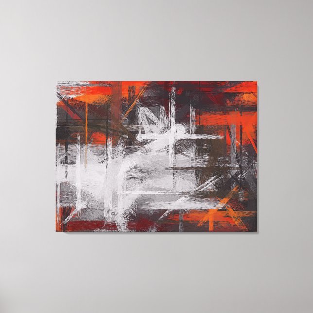 Impressão Em Tela Fundo Abstrato de pintura moderna (Frente)