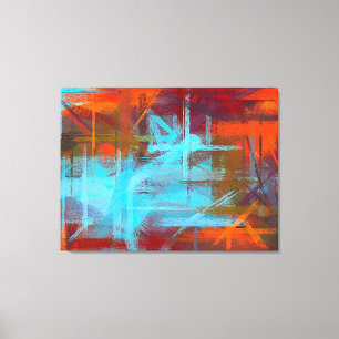 Impressão Em Tela Fundo Colorido Pintado de Abstrato nº 4