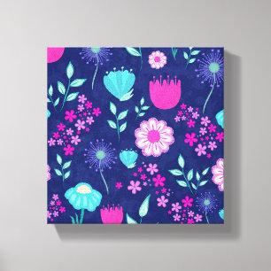 Impressão Em Tela Fundo com padrão floral fofo