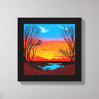 Impressão Em Tela Fundo de Deserto Abstrato #2