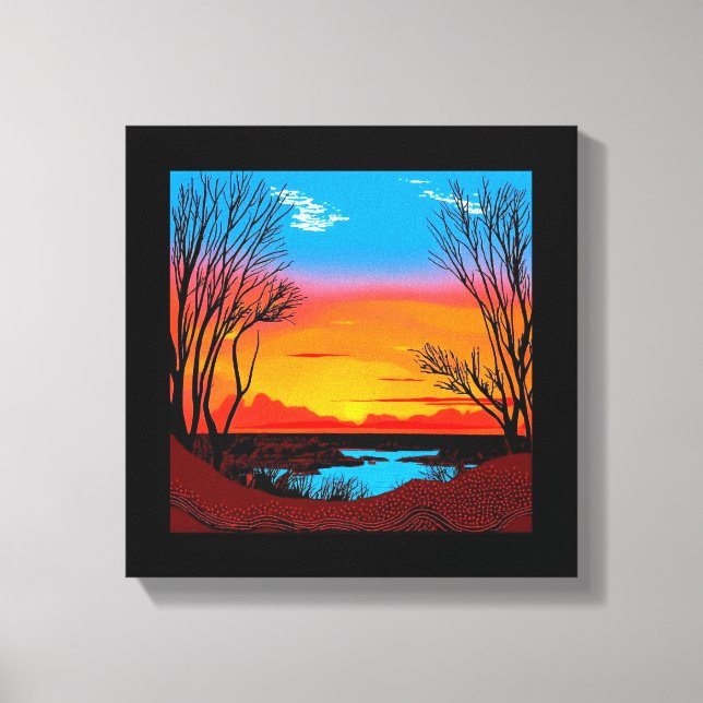 Impressão Em Tela Fundo de Deserto Abstrato #2 (Frente)