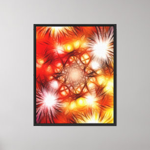 Impressão Em Tela Fundo de Estrelas de Fogos de Artifício Abstratos-