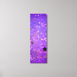 Impressão Em Tela Fundo de folhas roxas com estrelas