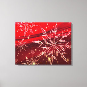 Impressão Em Tela Fundo de Natal Vermelho