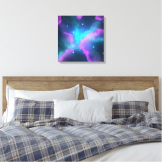 Impressão Em Tela Fundo de Nuvem Nebulosa Colorida