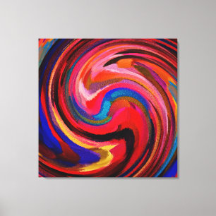 Impressão Em Tela Fundo de pintura colorido com espiral de abstrato 