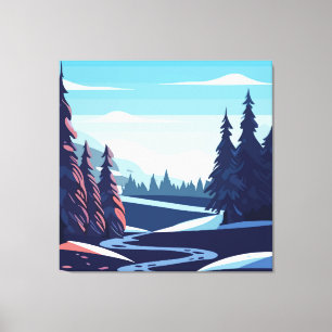 Impressão Em Tela Fundo de recolha de inverno