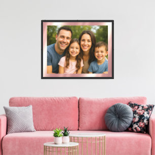 Impressão Em Tela Fundo de Rosa Dourada Glamour para sua Foto