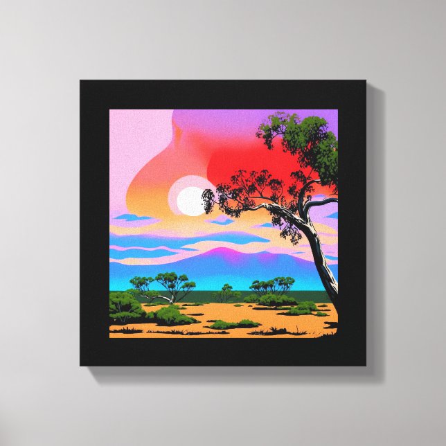 Impressão Em Tela Fundo do Deserto de abstrato (Frente)