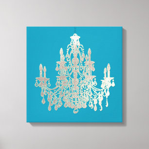 Impressão Em Tela Fundo do DIY/Faux Silver Chandelier