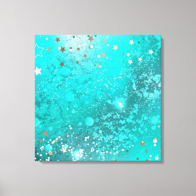 Impressão Em Tela Fundo do Mint Turquoise Foil (Frente)