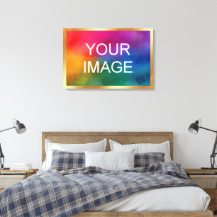 Impressão Em Tela Fundo Dourado para a Imagem de Upload Foto Logo