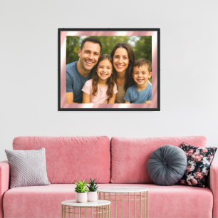 Impressão Em Tela Fundo Dourado Rosa Personalizado em Branco para Su