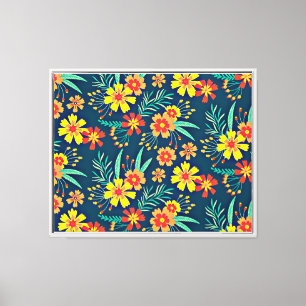 Impressão Em Tela Fundo Floral Belo Design-46566