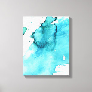 Impressão Em Tela Fundo pintado mão 2 da aguarela abstrata