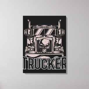 Impressão Em Tela Funny Diesel Trucker Big Rig Semi