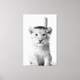 Impressão Em Tela Funny Lion Cub Wearing Toilet Paper Animal Photo