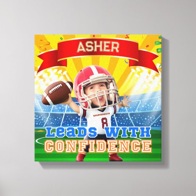 Impressão Em Tela Futebol Americano Personalizado com Foto em Vermel (Frente)