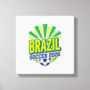 Impressão Em Tela Futebol Brasil 2026 Futebol Negrito Tipografia Paí