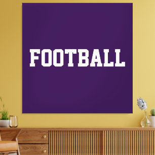 Impressão Em Tela FUTEBOL Negrito Esportivo Texto Branco em Roxo Int