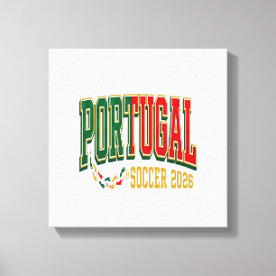 Impressão Em Tela Futebol Portugal 2026 Futebol Negrito País Tipogra