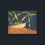 Impressão Em Tela Gafanhoto em Grass Verde em Fundo Azul<br><div class="desc">O verde profundo da grama nesta pintura se funde perfeitamente com o fundo azul,  criando um sentimento de noite nesta peça de Nina Tenser. Ambas as cores contrastam com a pálida do gafanhoto. Os amantes da natureza deveriam comprar esta peça e colocá-la em sua parede favorita!</div>