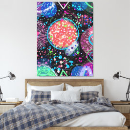 Impressão Em Tela Galactic Neighborhood: Abstract Art  Postcard