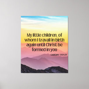 Impressão Em Tela Galatianos 4:19 Bíblia Verse KJV Pic Wall Art