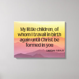 Impressão Em Tela Galatianos 4:19 Bíblia Verse KJV Pic Wall Art
