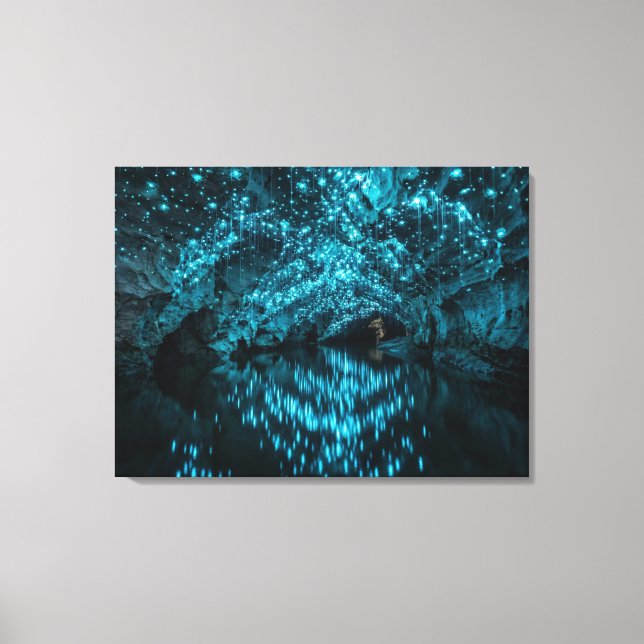 Impressão Em Tela Galáxia Waitomo Glowworm - Reflexo da Caverna Biol (Frente)