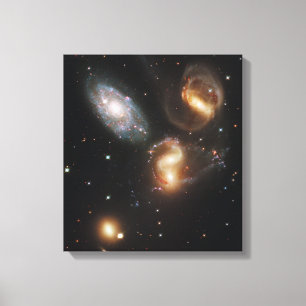 Impressão Em Tela Galáxias do quinteto de Stephan (telescópio de