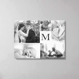 Impressão Em Tela Galeria da colagem da foto de família do monogram