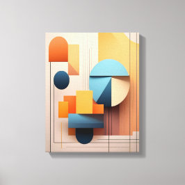 Impressão Em Tela Galeria de Arte Abstrato Geométrico 3D Bauhaus Mod