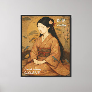 Impressão Em Tela Galeria de Meditação de Zen Estética Personalizada
