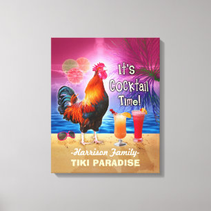 Impressão Em Tela Galinha engraçada do galo do bar tropical do