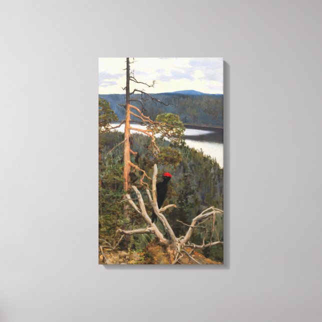 Impressão Em Tela Gallen-Kallela - Pica-Pau Negro Excelente 1894 (Frente)