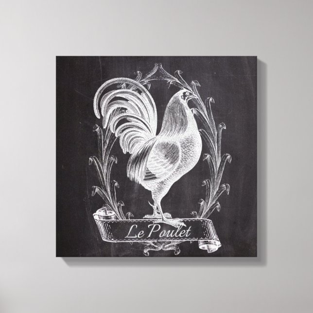 Impressão Em Tela galo-do-mar francês chic chalkboard oeste (Frente)