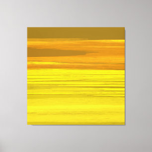 Impressão Em Tela Gamas Horizontais Amarelas E Douradas - Arte Abstr