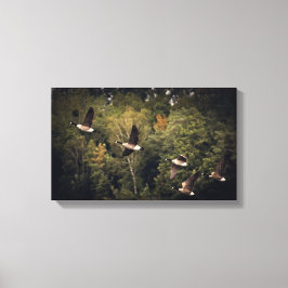 Impressão Em Tela Gansos em Voo 14" x 11", 1.5", Único