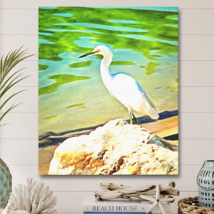 Impressão Em Tela Garça no Rio Mismaloya México 0335 Arte