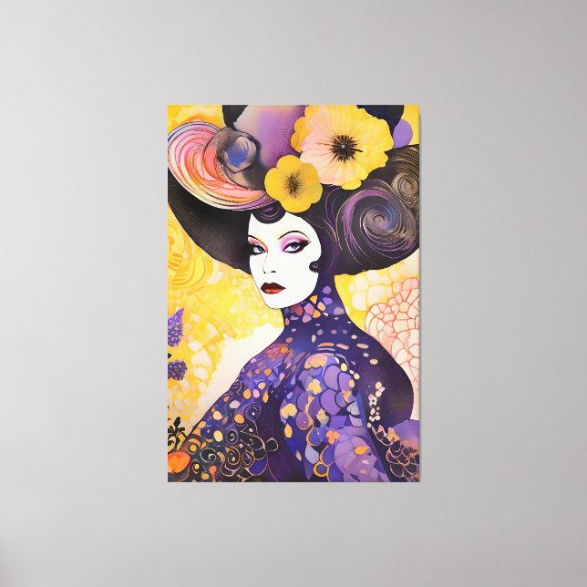 Impressão Em Tela Garganta Arraste Rainha Klimt Estilo (Frente)
