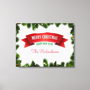 Impressão Em Tela Garland/Canvas de Natal embrulhada personalizada