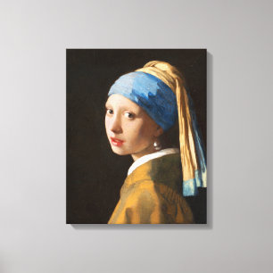 Impressão Em Tela Garota com pintura de retrato de cor Pérola