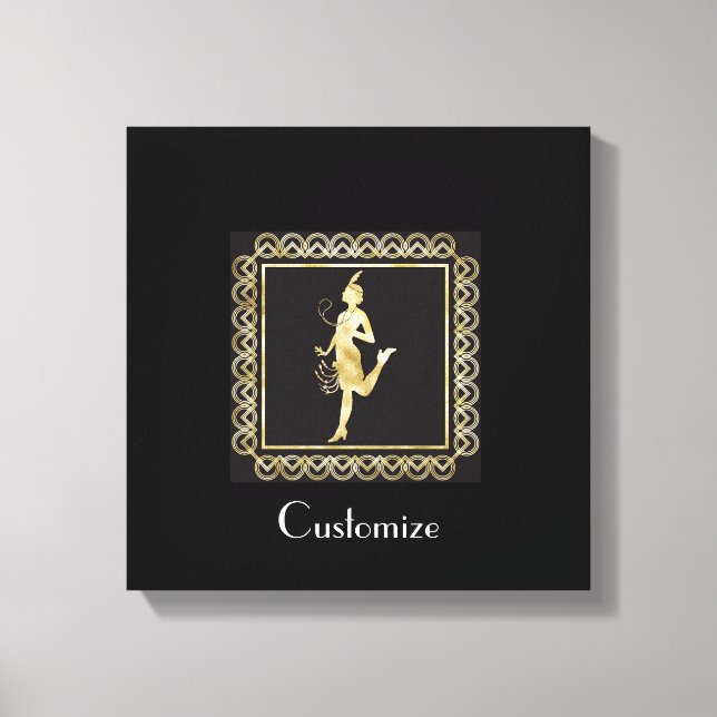 Impressão Em Tela Garota Flapper de 1920 Thunder_Cove (Frente)