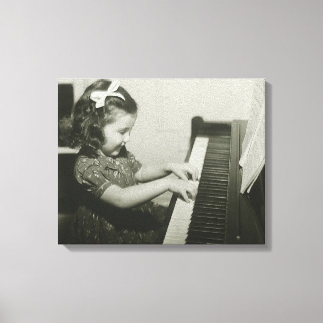 Impressão Em Tela Garota tocando piano (Frente)