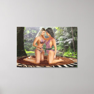IMPRESSÃO EM TELA GAROTAS DA SELVA SE ENFRENTAM