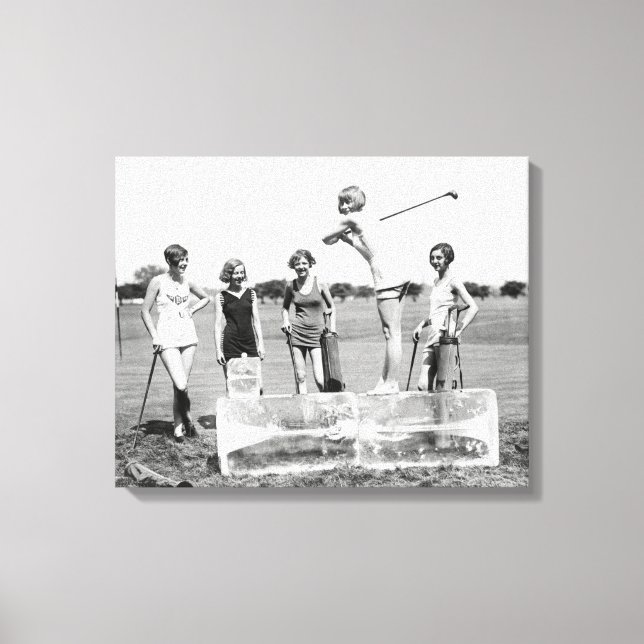 Impressão Em Tela Garotas Flapper Jogando Golfe, 1926 (Frente)