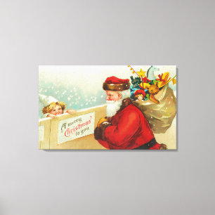 Impressão Em Tela Garotinho Olhando Sobre A Cerca