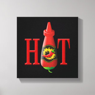 Impressão Em Tela Garrafa de molho quente